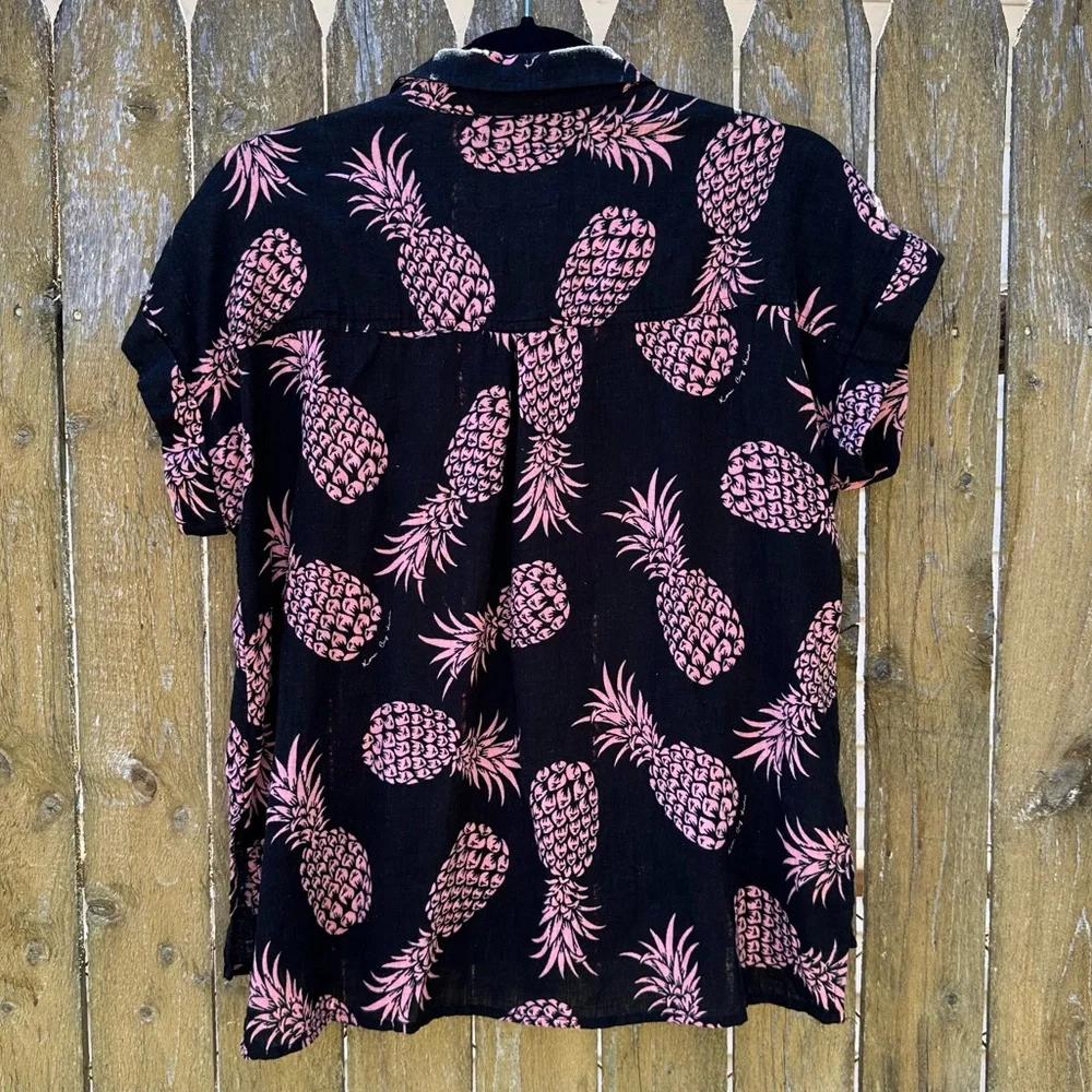 Rails Whitney Shirt Pineapple Pinya Print Linen Blend Sz S - Picture 15 of 16